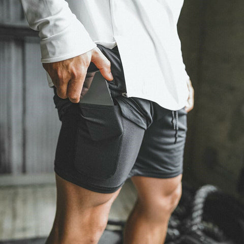 Mens 2 in 1 Fitness Running Shorts