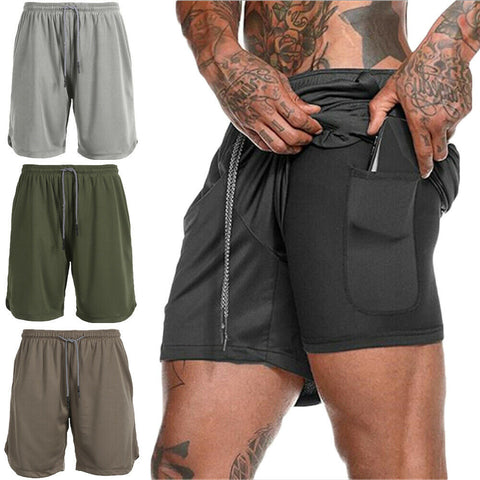 Mens 2 in 1 Fitness Running Shorts