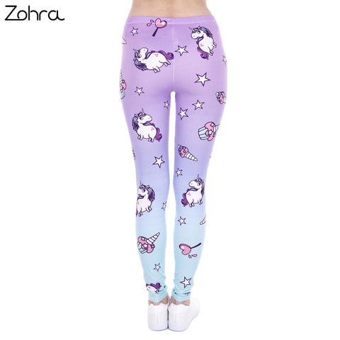 New Fashion Women Leggings Unicorn And Sweets Printing leggins Fitness legging Sexy High waist Woman pants