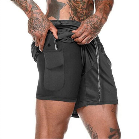 Mens 2 in 1 Fitness Running Shorts