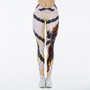 V-Taper Power She Warrior Print Push Up Fitness Leggings